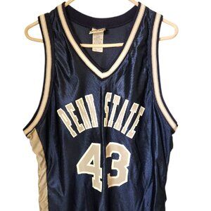 Penn State Nittany Lions Rawlings Vintage Basketball Jersey Size 42 Blue USA